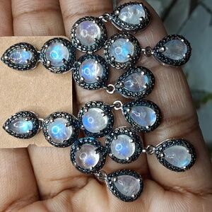 PRICE IS FIRM. 925 Moonstone Chandler Earrings.